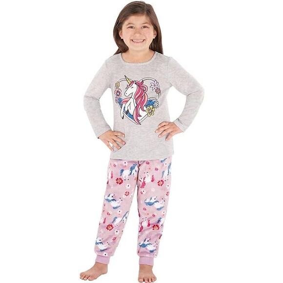 Members Mark New Girls 4 Piece Fleece PJ Set size 5 - Picture 3 of 8
